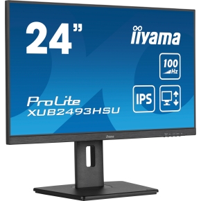 61cm/24 (1920x1080) iiyama ProLite XUB2493HSU-B6 16:9 FHD IPS 100Hz 1ms HDMI DP Pivot Vesa Speaker Black