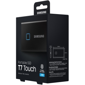 2TB Samsung Portable T7 Touch USB 3.2 Gen2 Schwarz retail