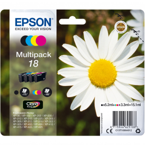 TIN Epson Tinte 18 C13T18064012 4er Multipack (BKMCY) bis zu 175 Seiten
