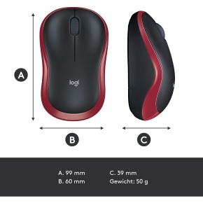 Logitech M185 Wireless red