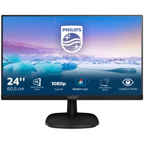 60,5cm/24 (1920x1080) Philips V-Line 243V7QDSB 5ms IPS 16:9 VGA DVI HDMI VESA Full HD Black