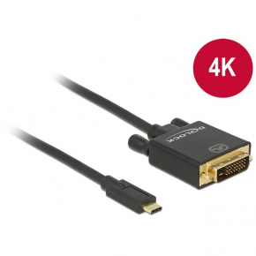 KAB USB-C > DVI 24+1 (ST-ST) 2m 4K 30Hz DeLOCK Black